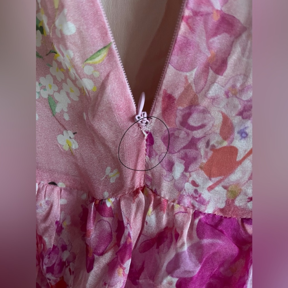 Salvatore Piccione SS20 Floral 100% Silk Maxi Dress in Pink Size 42 - Picture 9 of 10
